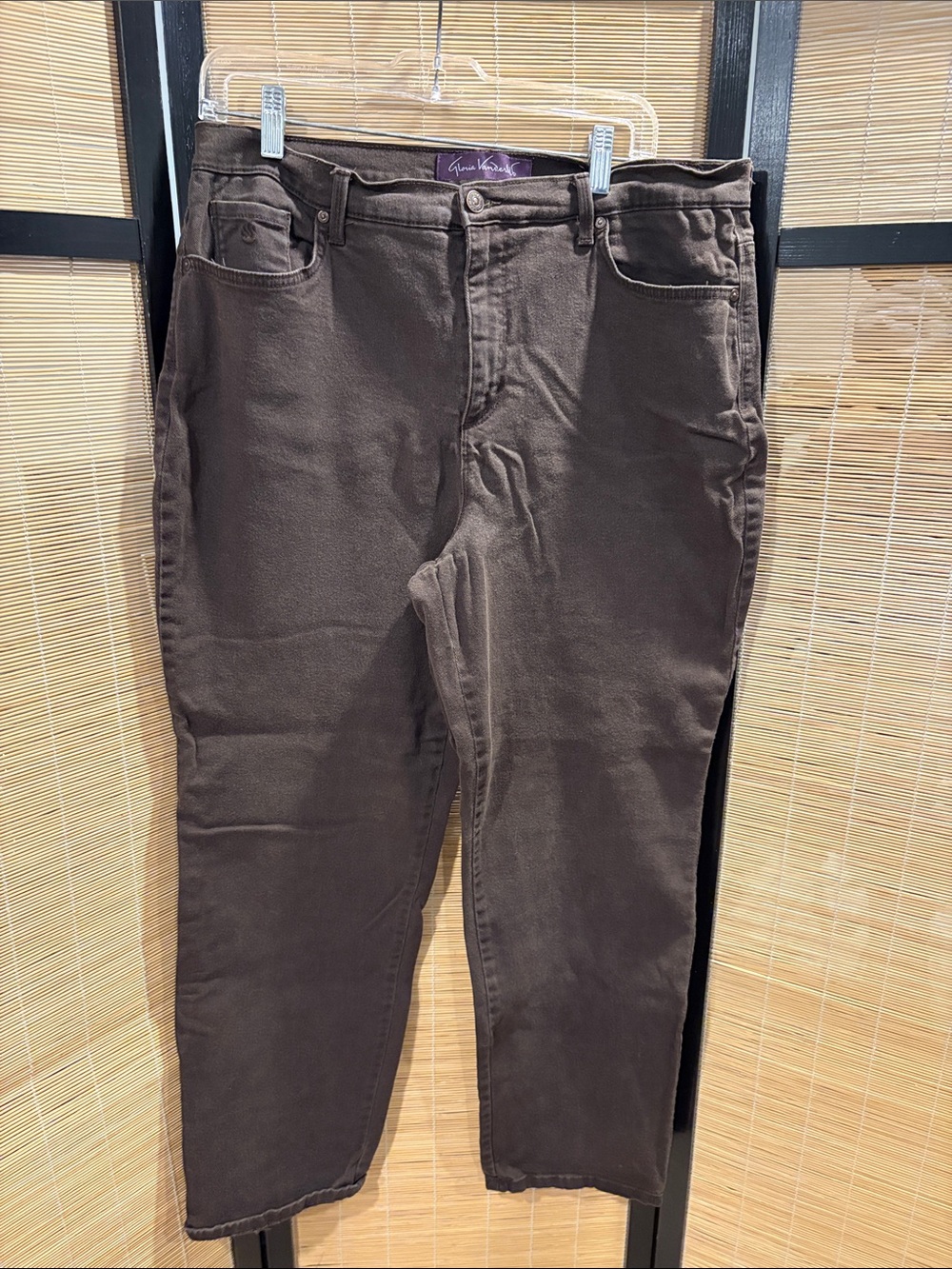 Brown Straight-Leg Jeans